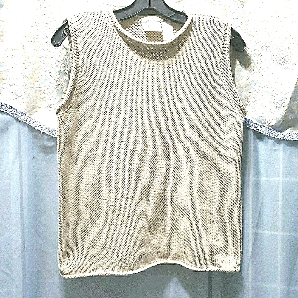 VILLAGER SPORT PETITES RAMIE/COTTON TANK SZ PL